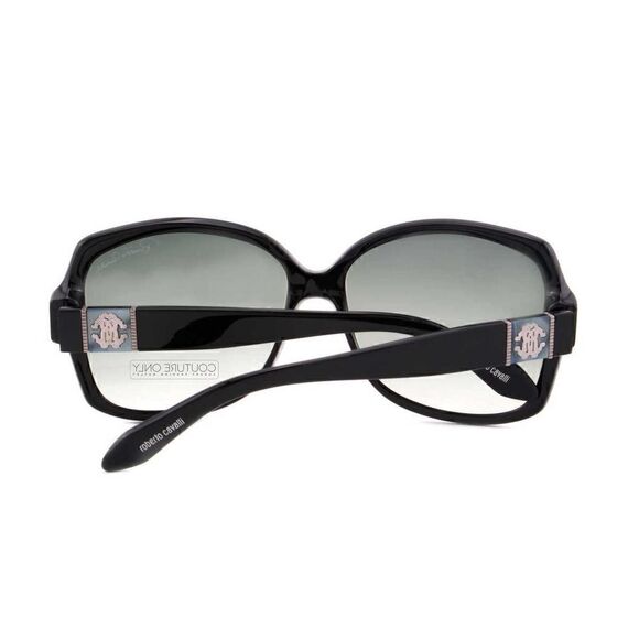 New Roberto Cavalli Women Square RC651S-01B Black Sunglasses Gray-Olive Lens main image 11